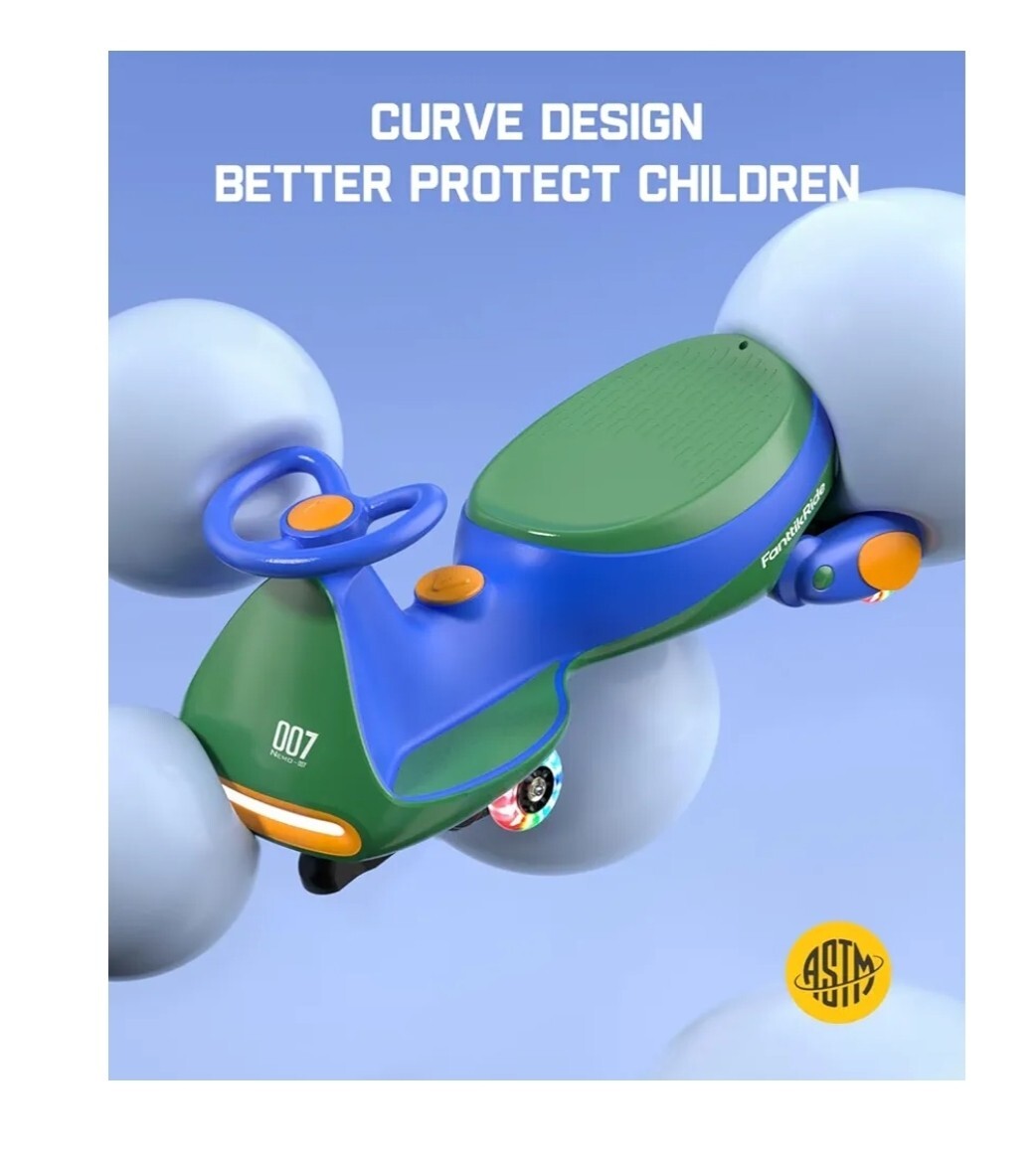 12V N7 Pro Electric Wiggle Car with Pedal and Rechargeable Battery Trend Times 2