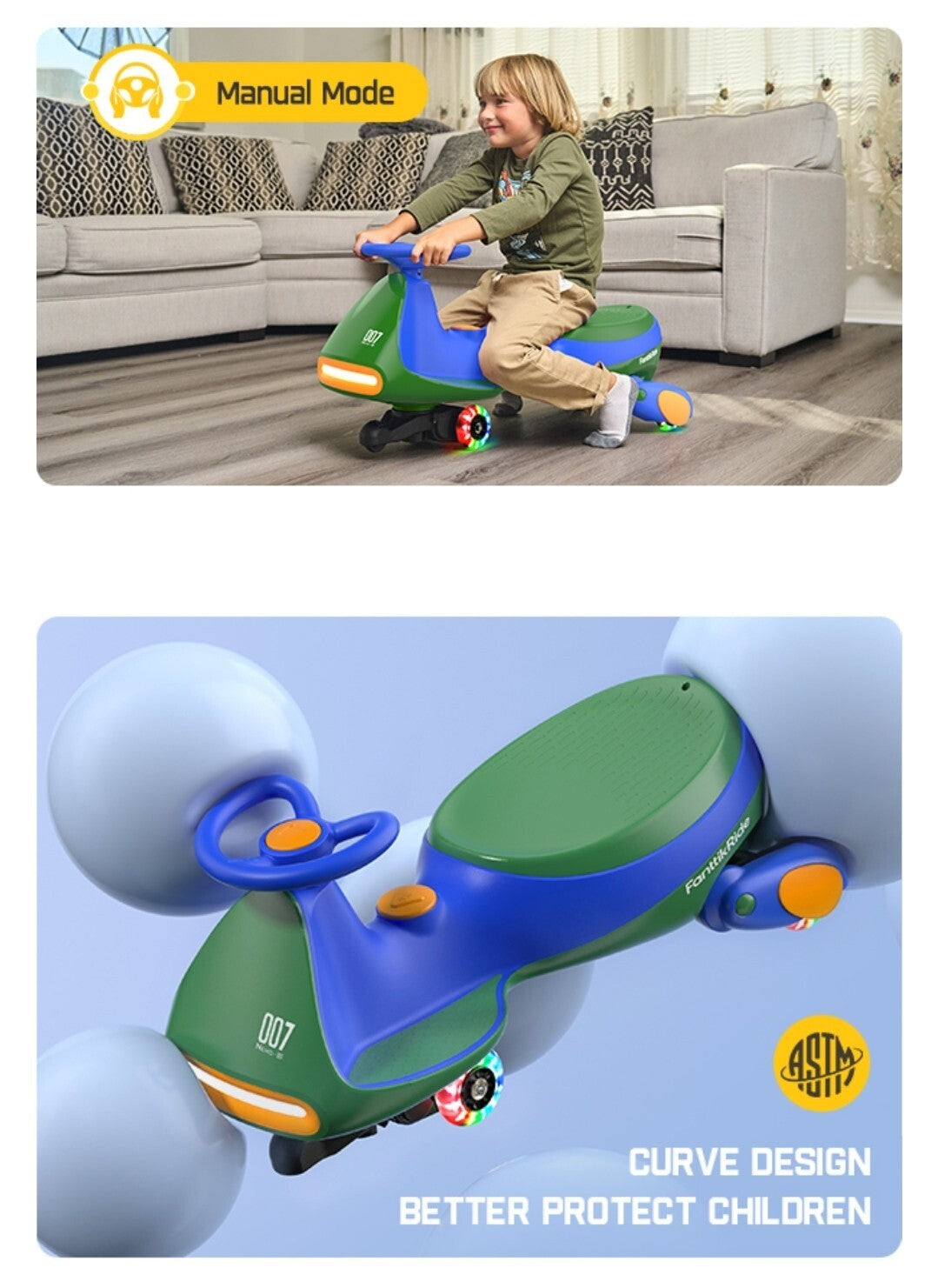 12V N7 Pro Electric Wiggle Car with Pedal and Rechargeable Battery Trend Times 8