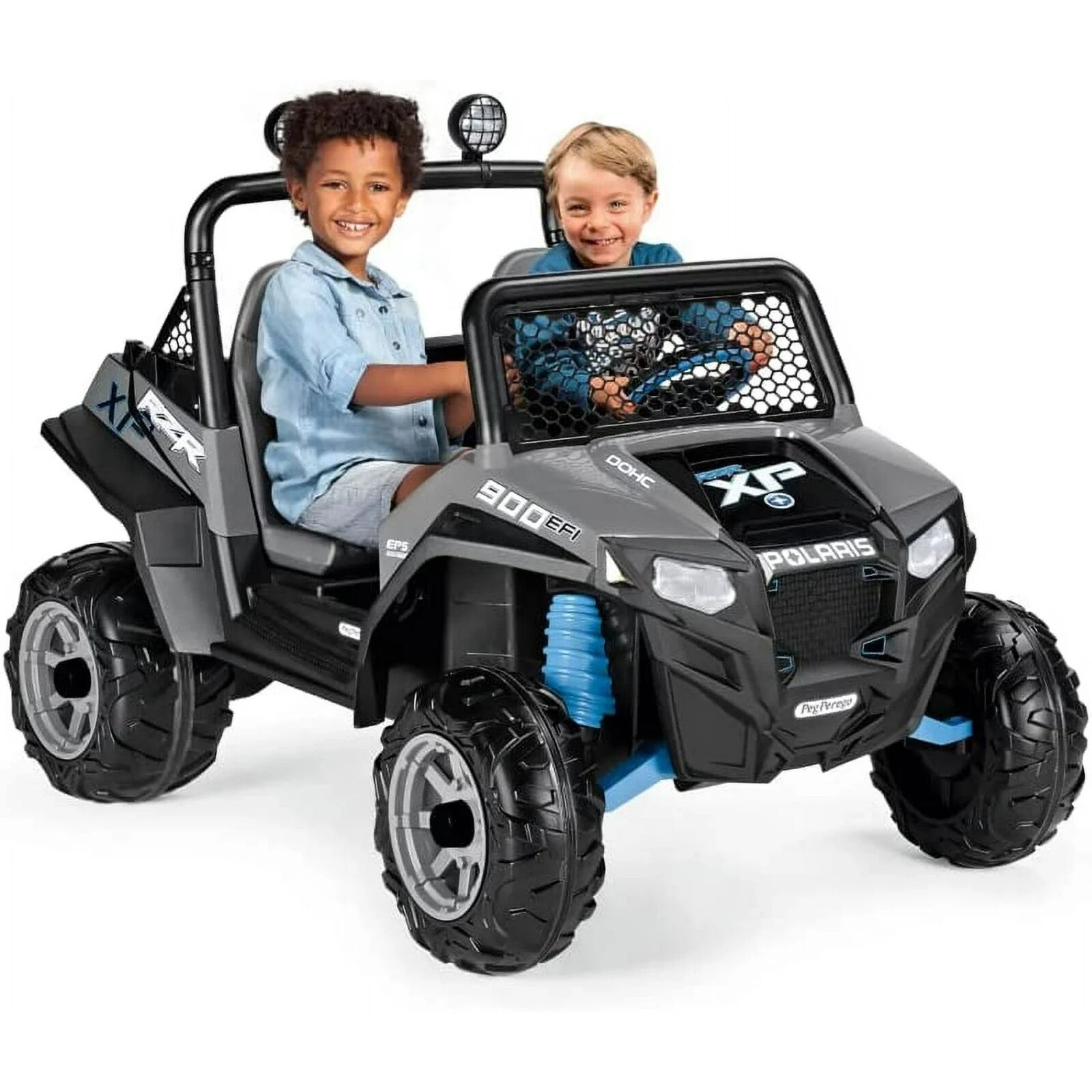 12V Battery-Powered Ride-On Polaris RZR 900 ATV for Ages 3+ in Gray Trend Times 0