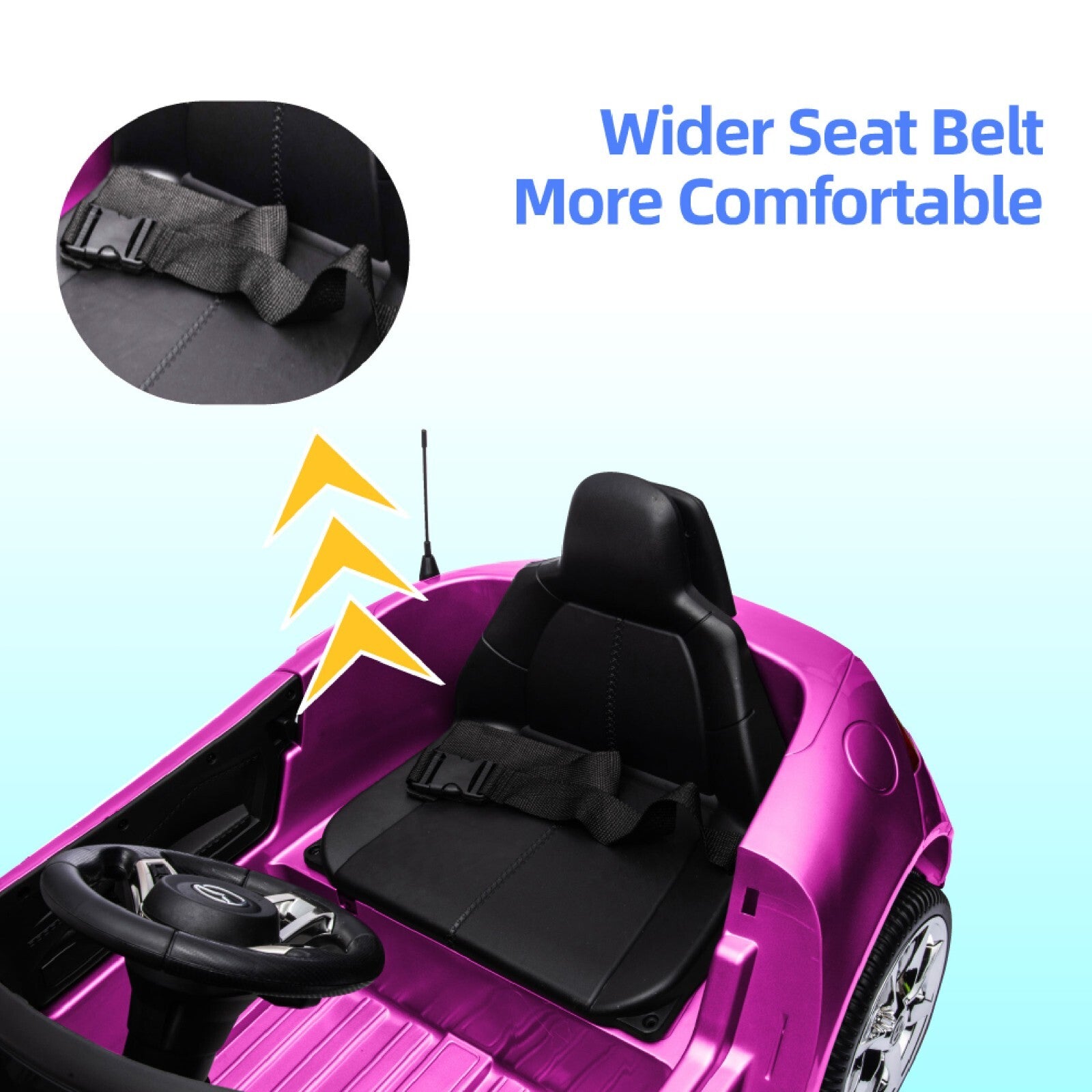 12V Pink Electric Ride-On Car with Remote Control, MP3 Player, and LED Lights Trend Times 3