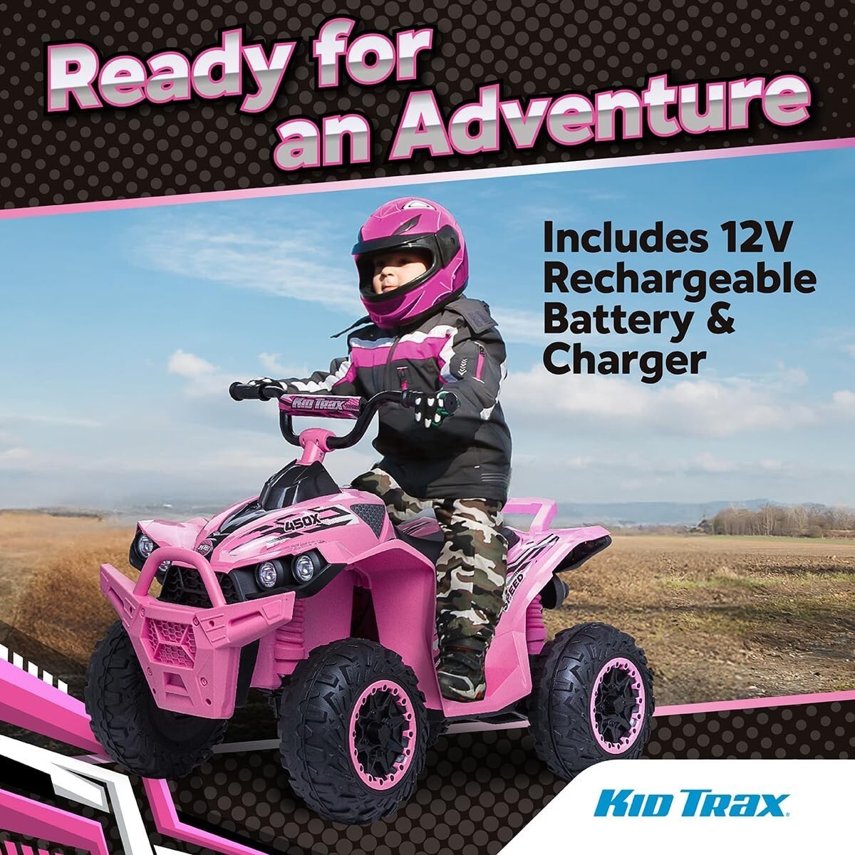 12V Pink Toddler Electric 4-Wheeler ATV with Forward and Reverse Functions Trend Times 7