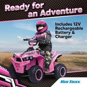 12V Pink Toddler Electric 4-Wheeler ATV with Forward and Reverse Functions Trend Times 7