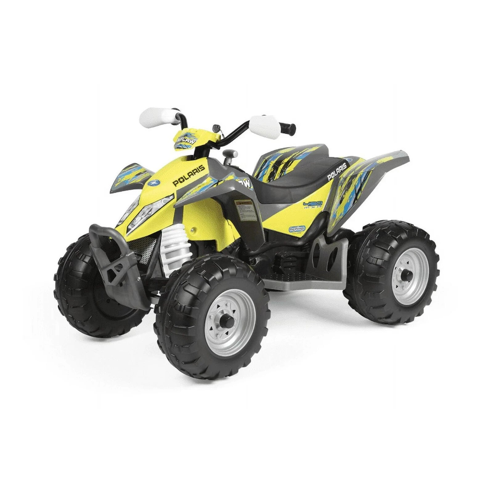 12V Battery-Powered Polaris Outlaw MXR 450 Ride-On ATV for Ages 3+ in Yellow Trend Times 3