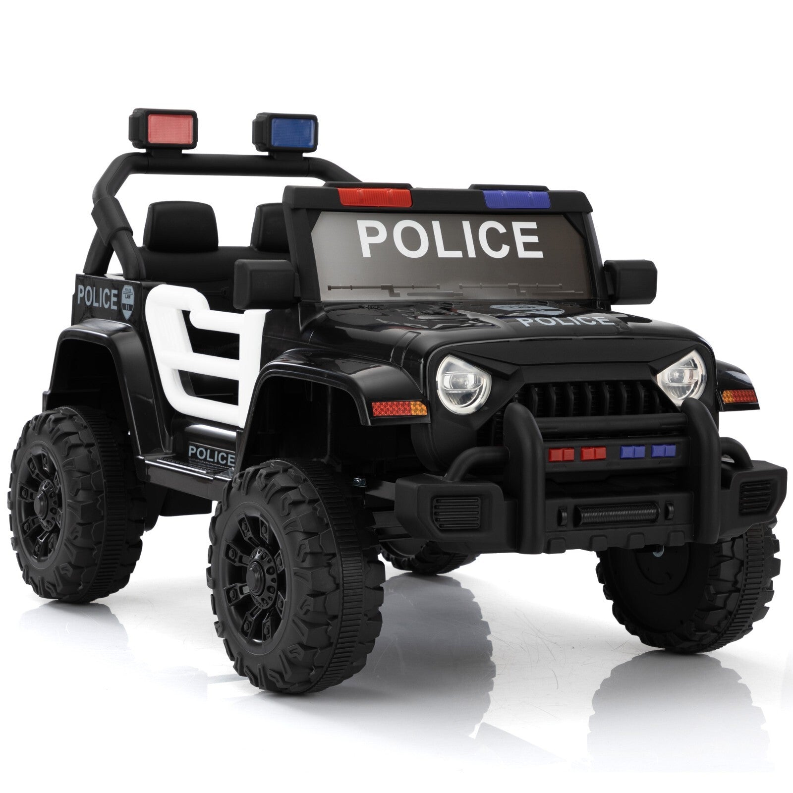 12V Battery-Powered Police Jeep Ride-On Car with 2.4G Remote Control Trend Times 1