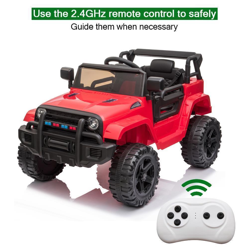 12V Electric Ride-On Truck for Kids with Power Wheels, LED Lights, and Openable Doors Trend Times 0