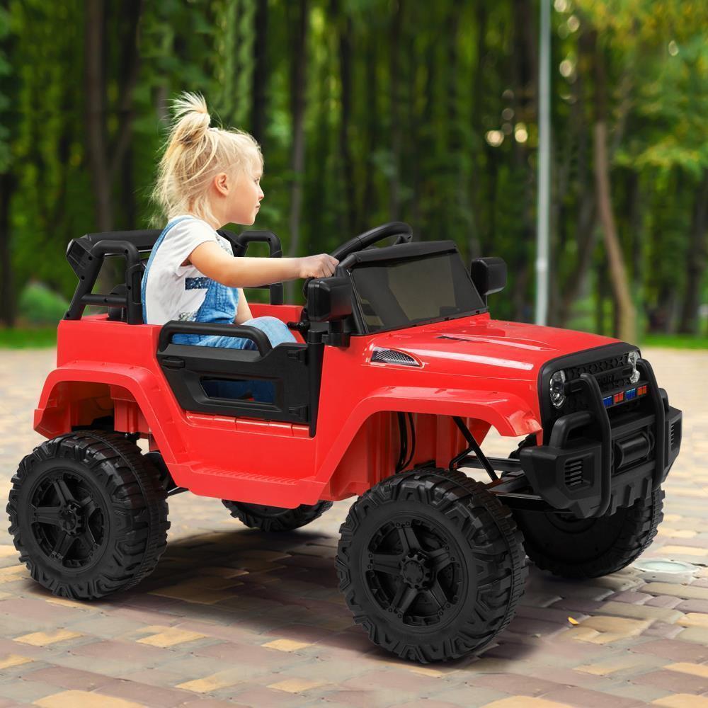 12V Electric Ride-On Truck for Kids with Power Wheels, LED Lights, and Openable Doors Trend Times 2