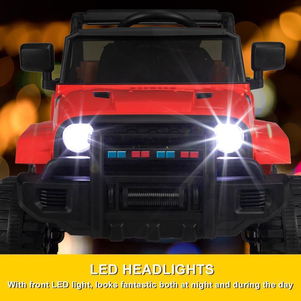 12V Electric Ride-On Truck for Kids with Power Wheels, LED Lights, and Openable Doors Trend Times 6