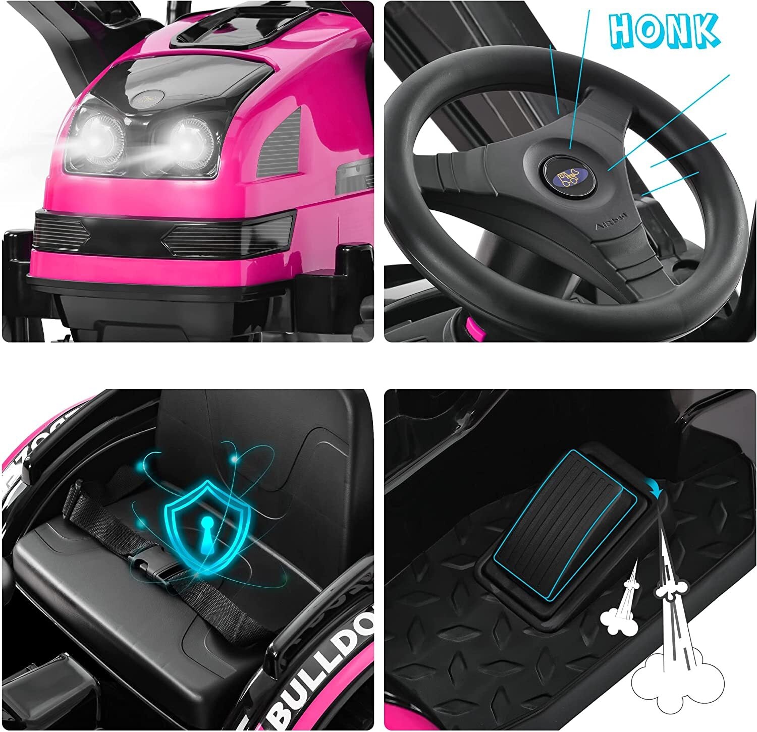 12V Powered Ride-On Bulldozer Toy Construction Vehicle with Remote Control for Kids Trend Times 5