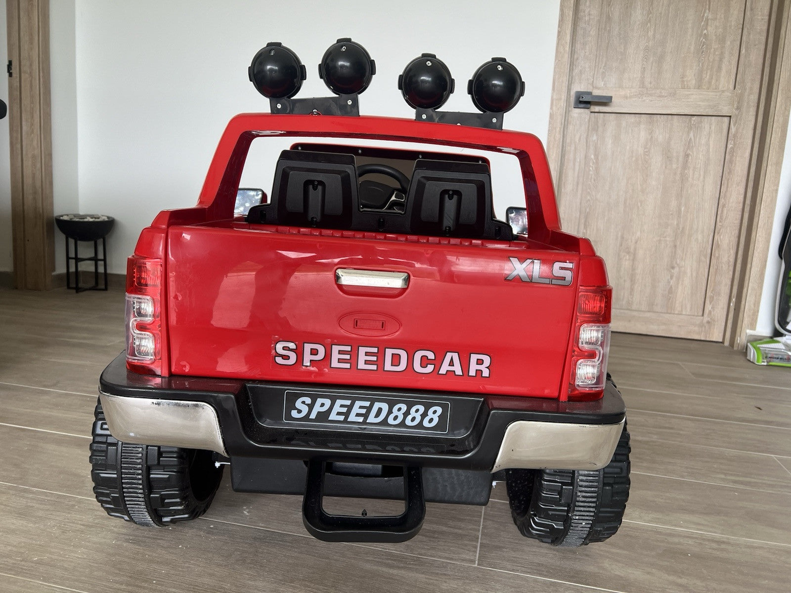 12V Electric Kids Ride-On Truck with Remote Control, Red Battery-Powered Toy Car Trend Times 3