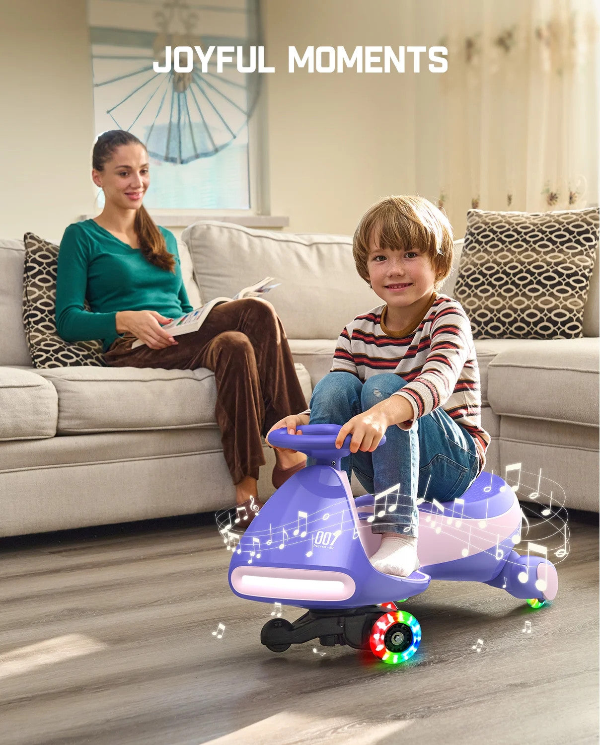 12V Electric Wiggle Ride-On Car with Pedal for Kids 3+ Rechargeable Battery Trend Times 0