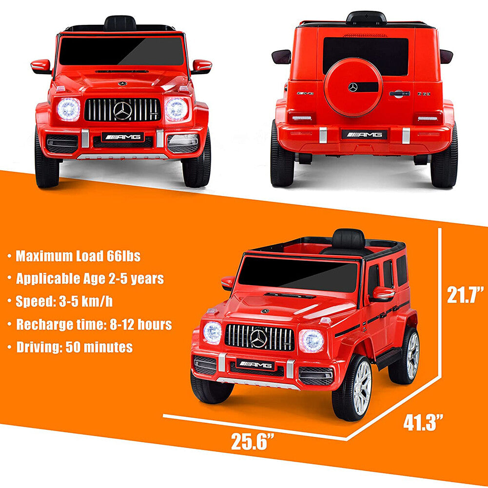 12V Electric RC Ride-On Car for Kids 1:4 Scale Red Mercedes AMG G63 Trend Times 10