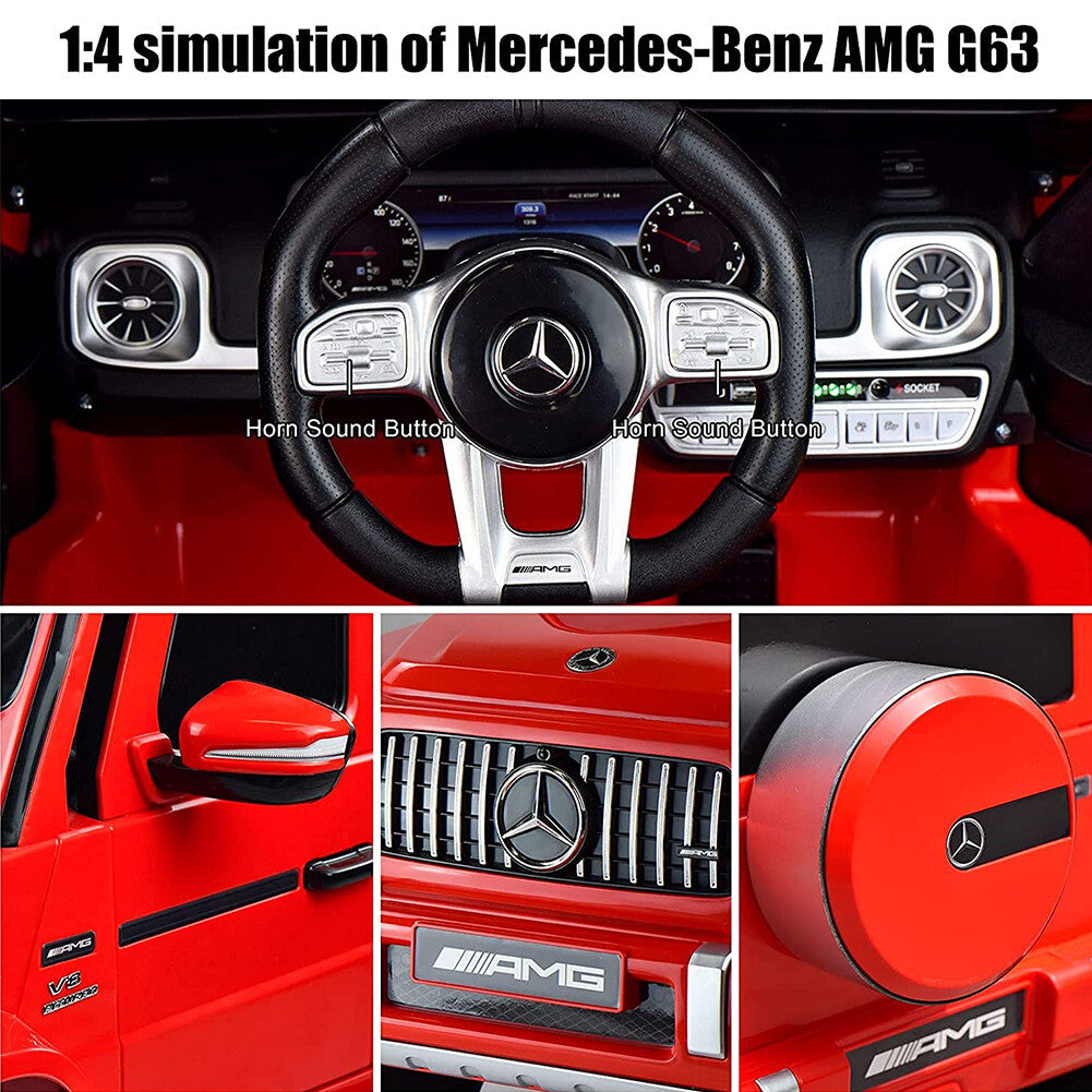 12V Electric RC Ride-On Car for Kids 1:4 Scale Red Mercedes AMG G63 Trend Times 8