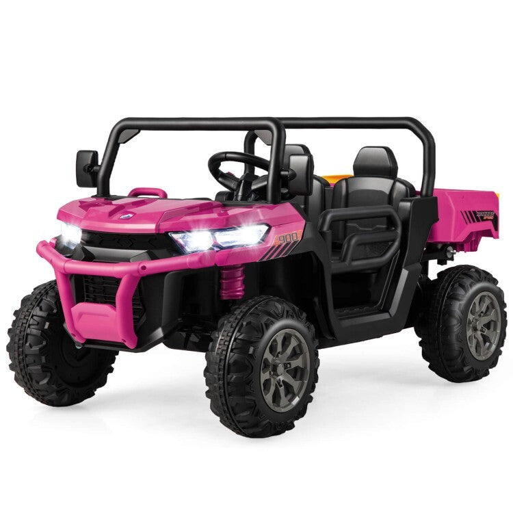 12V Rechargeable Battery 2-Seater Kids Ride-On Dump Truck with Dump Bed and Shovel Trend Times 4