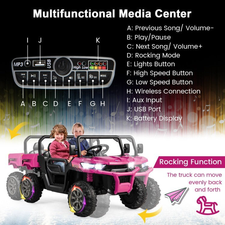 12V Rechargeable Battery 2-Seater Kids Ride-On Dump Truck with Dump Bed and Shovel Trend Times 8