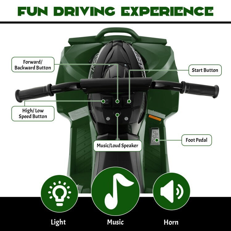 12V Rechargeable Battery Kids Ride-On ATV with Adjustable Speed and Comfortable Seat Trend Times 7