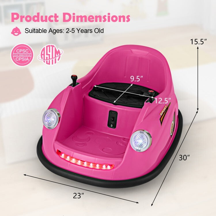 12V Rechargeable Battery Kids Electric Ride-On Bumper Car Toy with Remote Control Trend Times 2