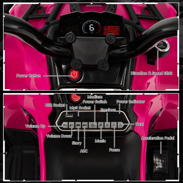 12V Rechargeable Battery Powered Kids Ride-On Toy Car with MP3 and Headlights Trend Times 7