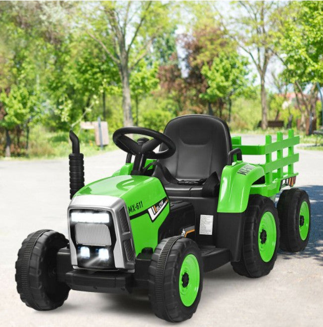 12V Remote Control Kids Ride-On Tractor with Detachable Trailer, Lights, and MP3 Music Trend Times 6