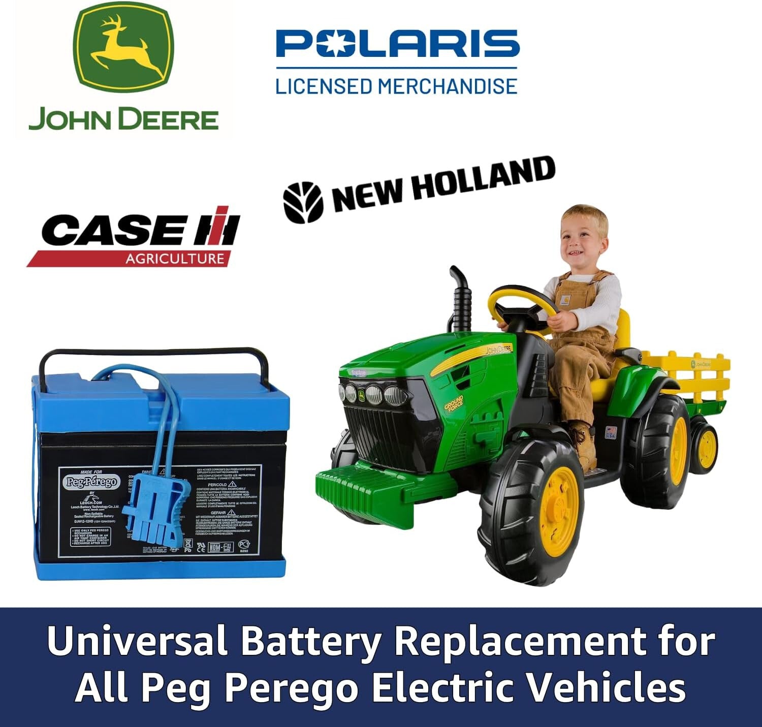12V Replacement Battery for Ride-On Toys Compatible with John Deere and Polaris Trend Times 2