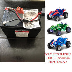 12V Replacement Battery with Red Clip for Kids Trax Spiderman Hulk Dune Buggy Ride-On Toy Trend Times 0