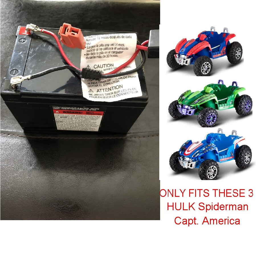 12V Replacement Battery with Red Clip for Kids Trax Spiderman Hulk Dune Buggy Ride-On Toy Trend Times Variant 0