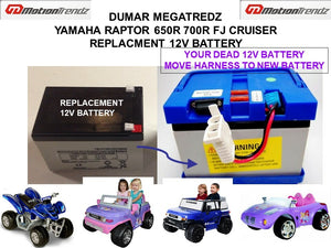 12V Replacement Battery for Yamaha Raptor 650R 700R FJ Cruiser Dumar Megatredz Trend Times Variant 0