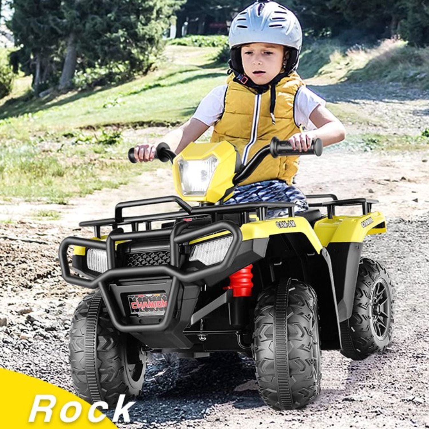 12V Ride-On 4 Wheeler ATV Quad Toy Vehicle with Music LED Lights and Remote Control Trend Times 15