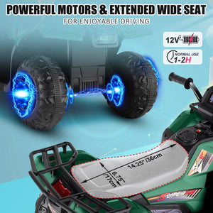 12V Ride-On 4 Wheeler ATV Quad Toy Vehicle with Music LED Lights and Remote Control Trend Times 2