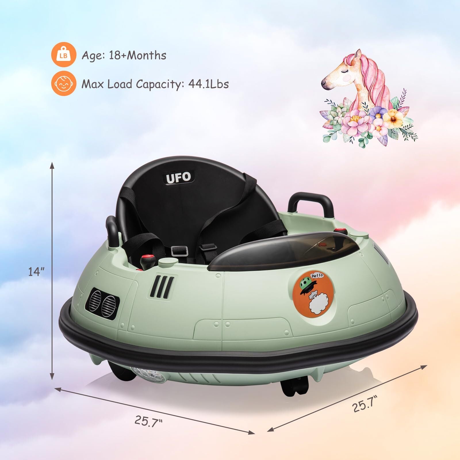 12V Electric Ride-On Bumper Car with 360° Spin and Remote Control for Toddlers Trend Times 2