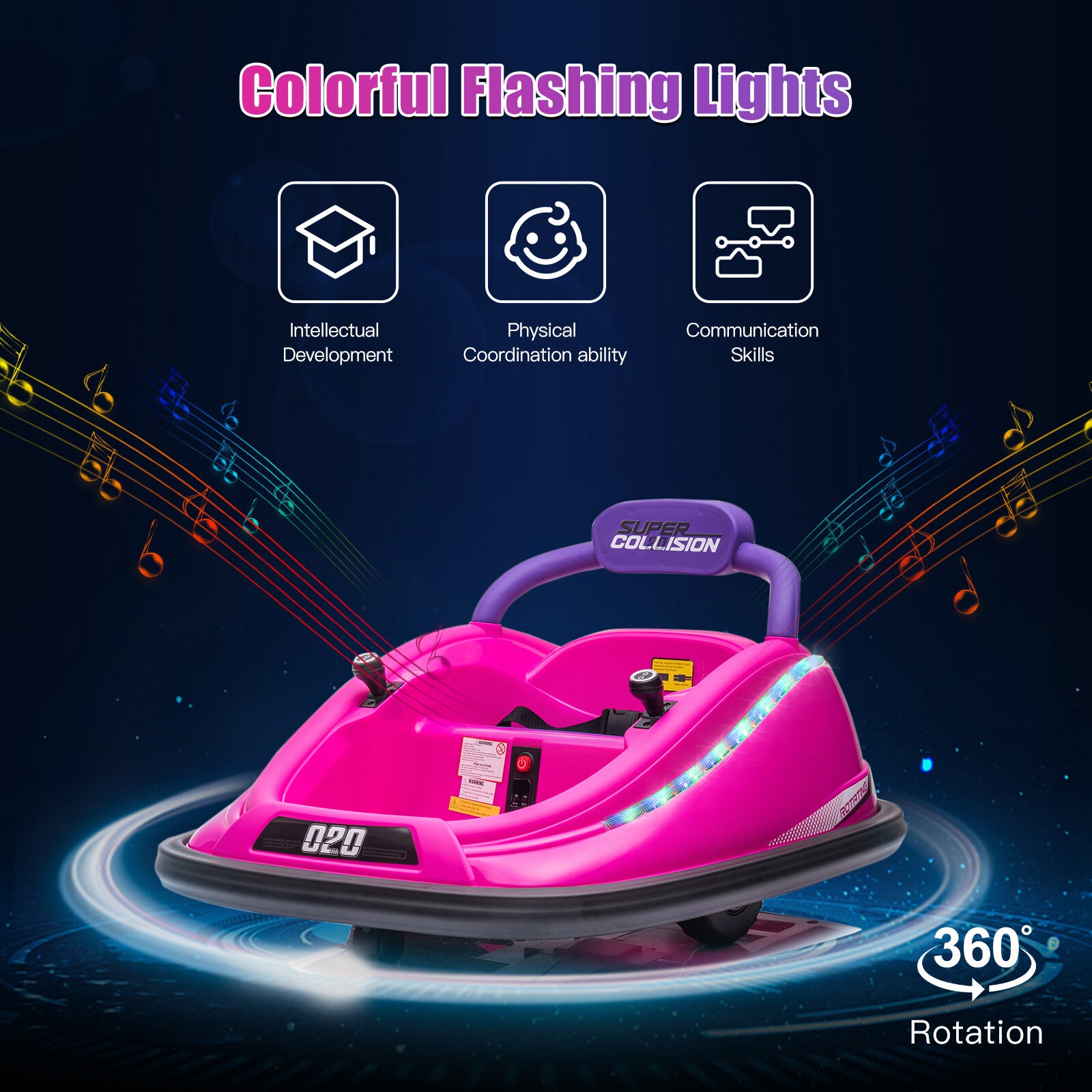 12V Electric Ride-On Bumper Car for Kids with 360 Degree Spinning and Remote Control Trend Times 7