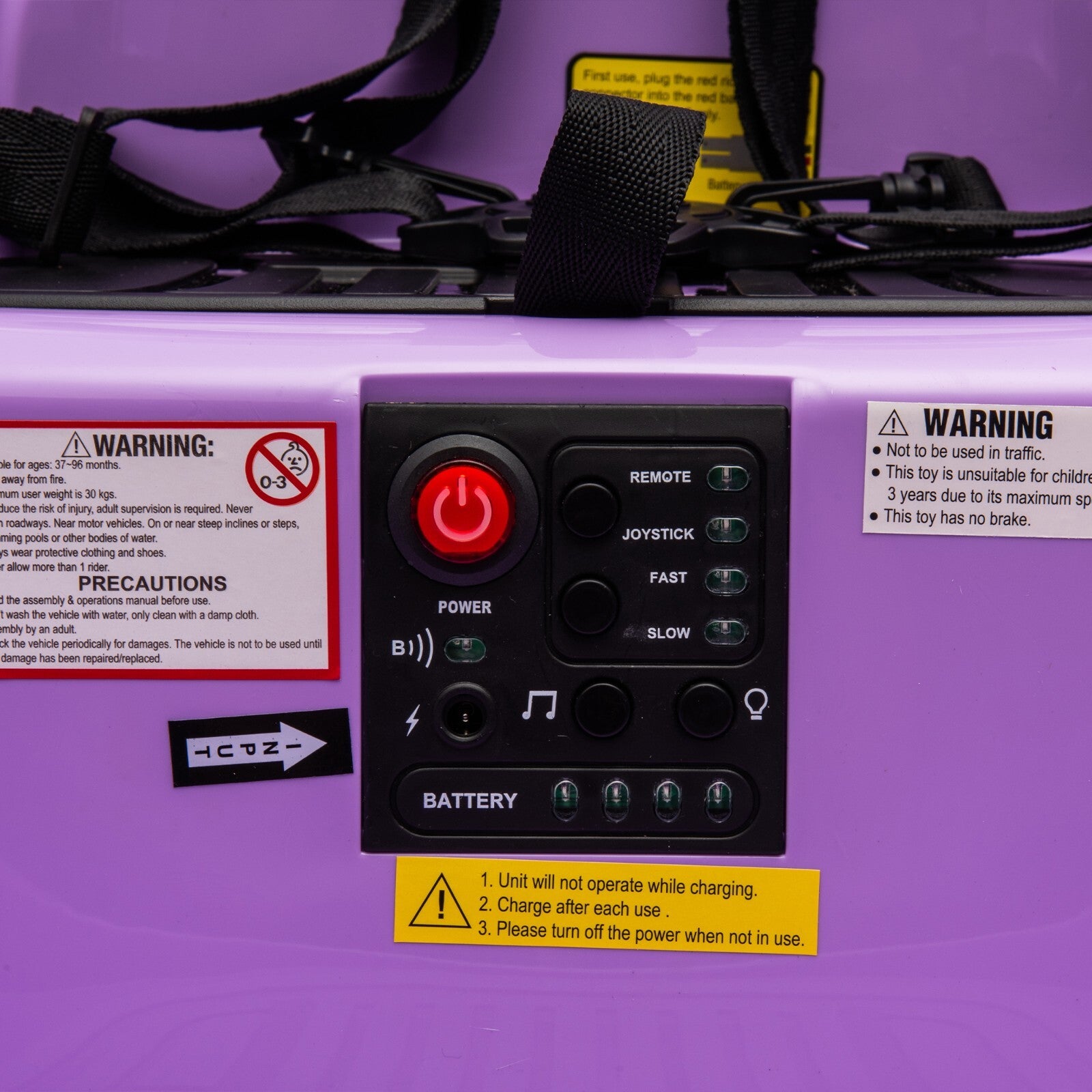 12V Electric Ride-On Bumper Car for Kids with Remote Control Purple Trend Times 10