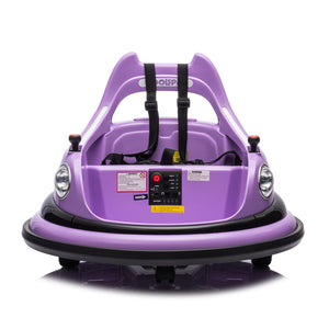 12V Electric Ride-On Bumper Car for Kids with Remote Control Purple Trend Times 18