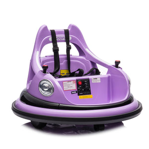 12V Electric Ride-On Bumper Car for Kids with Remote Control Purple Trend Times 20