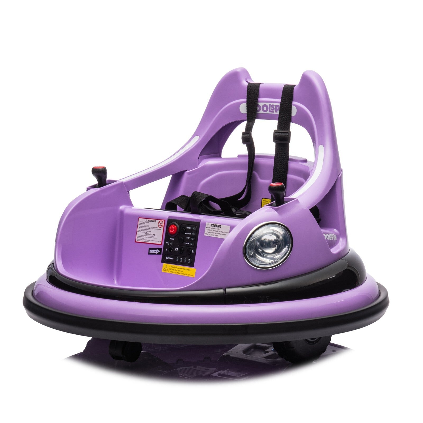 12V Electric Ride-On Bumper Car for Kids with Remote Control Purple Trend Times 21