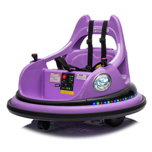 12V Electric Ride-On Bumper Car for Kids with Remote Control Purple Trend Times 22