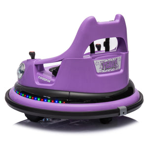 12V Electric Ride-On Bumper Car for Kids with Remote Control Purple Trend Times 3