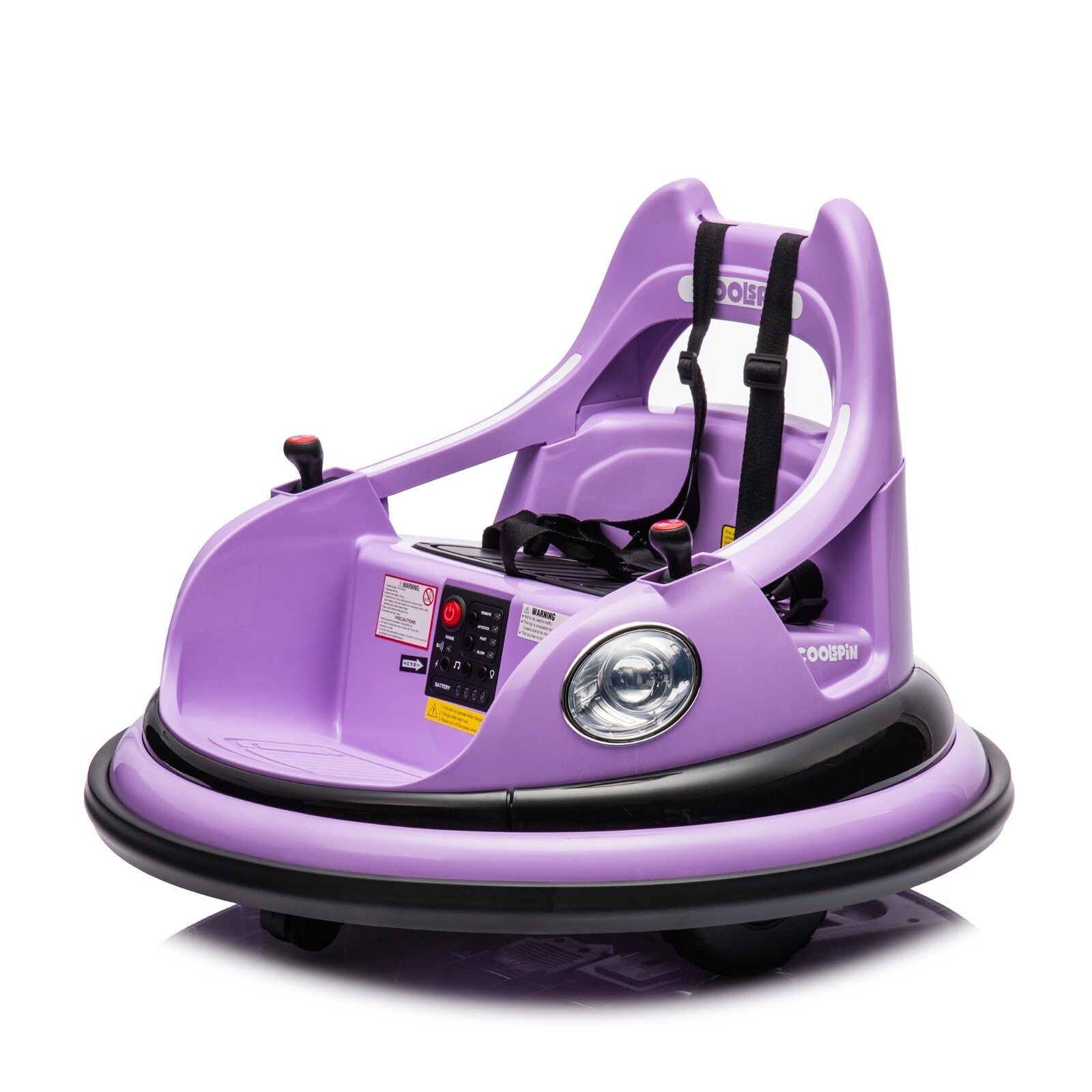 12V Electric Ride-On Bumper Car for Kids with Remote Control Purple Trend Times 7