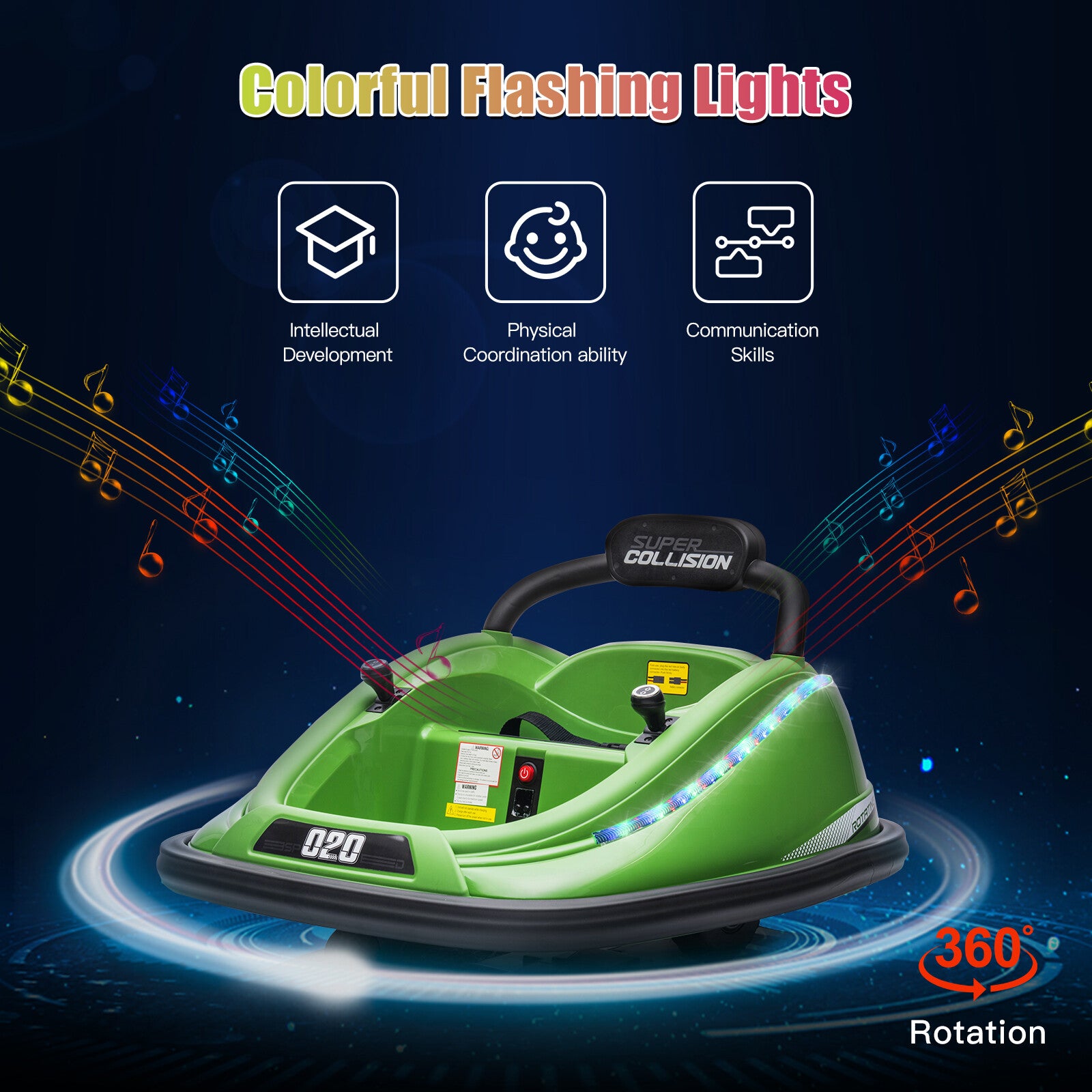 12V Ride-On Bumper Car Electric Vehicle Toy with Remote Control for Kids and Toddlers Trend Times 1