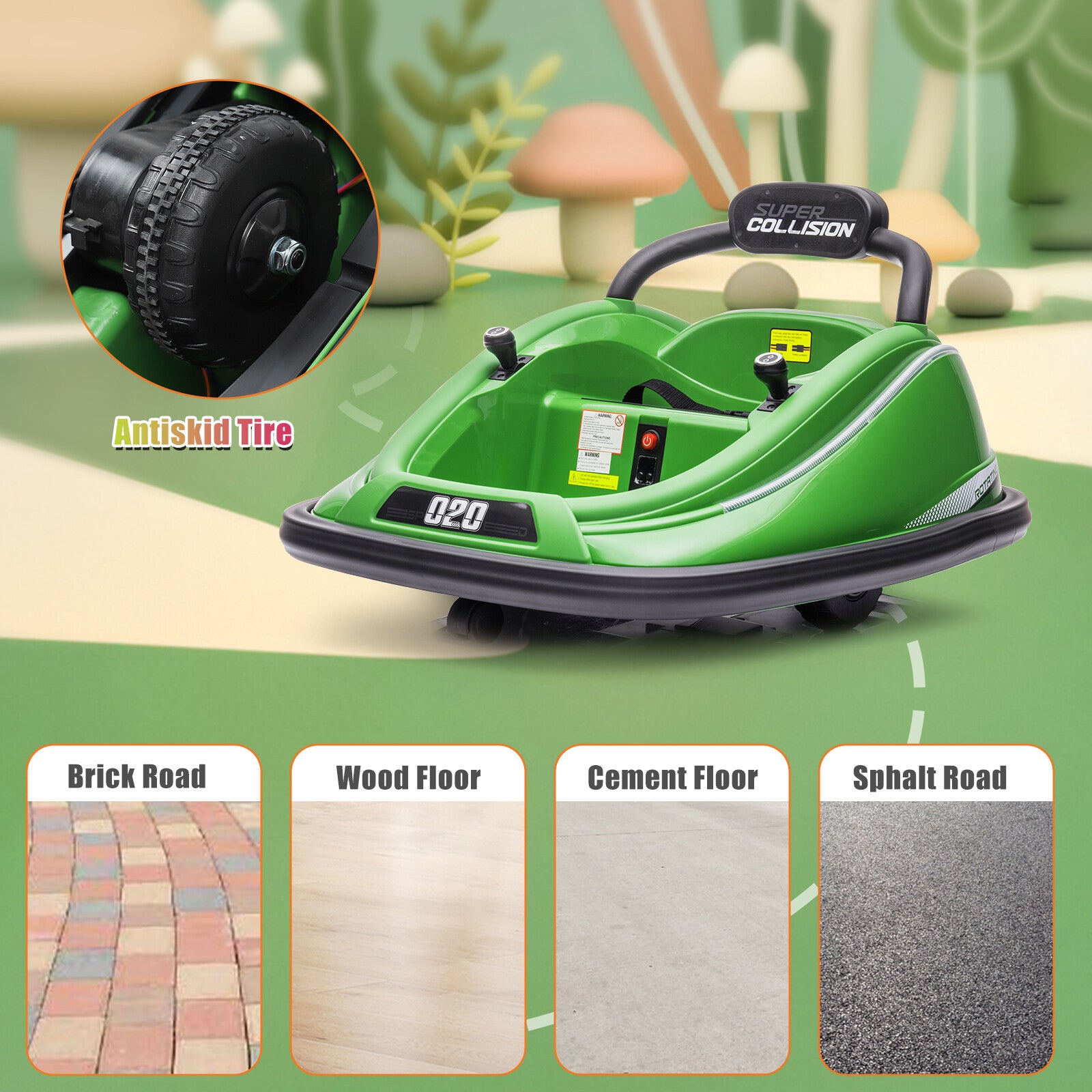 12V Ride-On Bumper Car Electric Vehicle Toy with Remote Control for Kids and Toddlers Trend Times 6