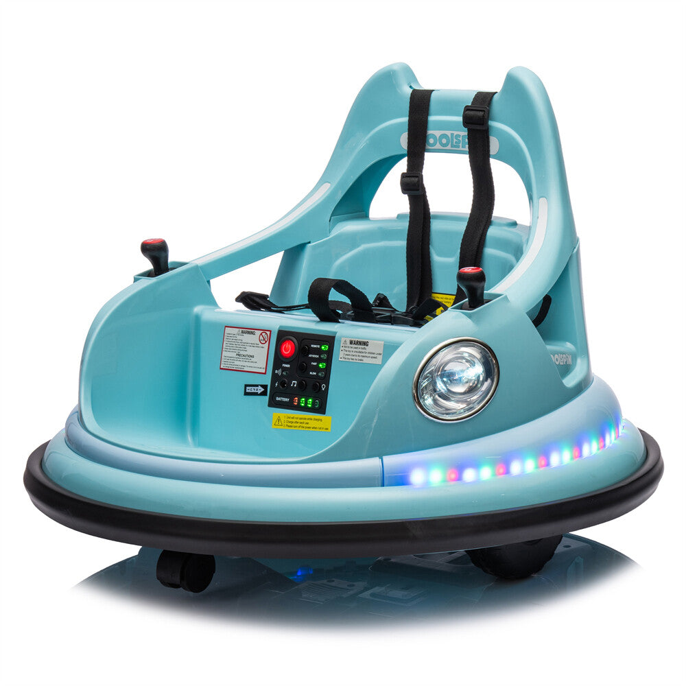 12V Ride-On Bumper Car for Kids Ages 1.5-5 with 2WD, Remote Control, and 360° Spin Trend Times 23