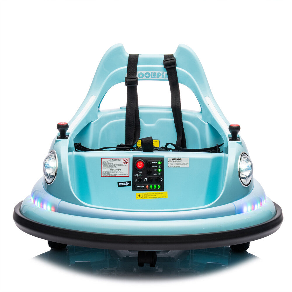12V Ride-On Bumper Car for Kids Ages 1.5-5 with 2WD, Remote Control, and 360° Spin Trend Times 7