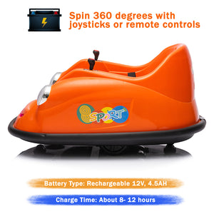 12V Ride-On Bumper Car with Remote Control, 2-Speed Electric Toy Featuring 360-Degree Spin Trend Times 6
