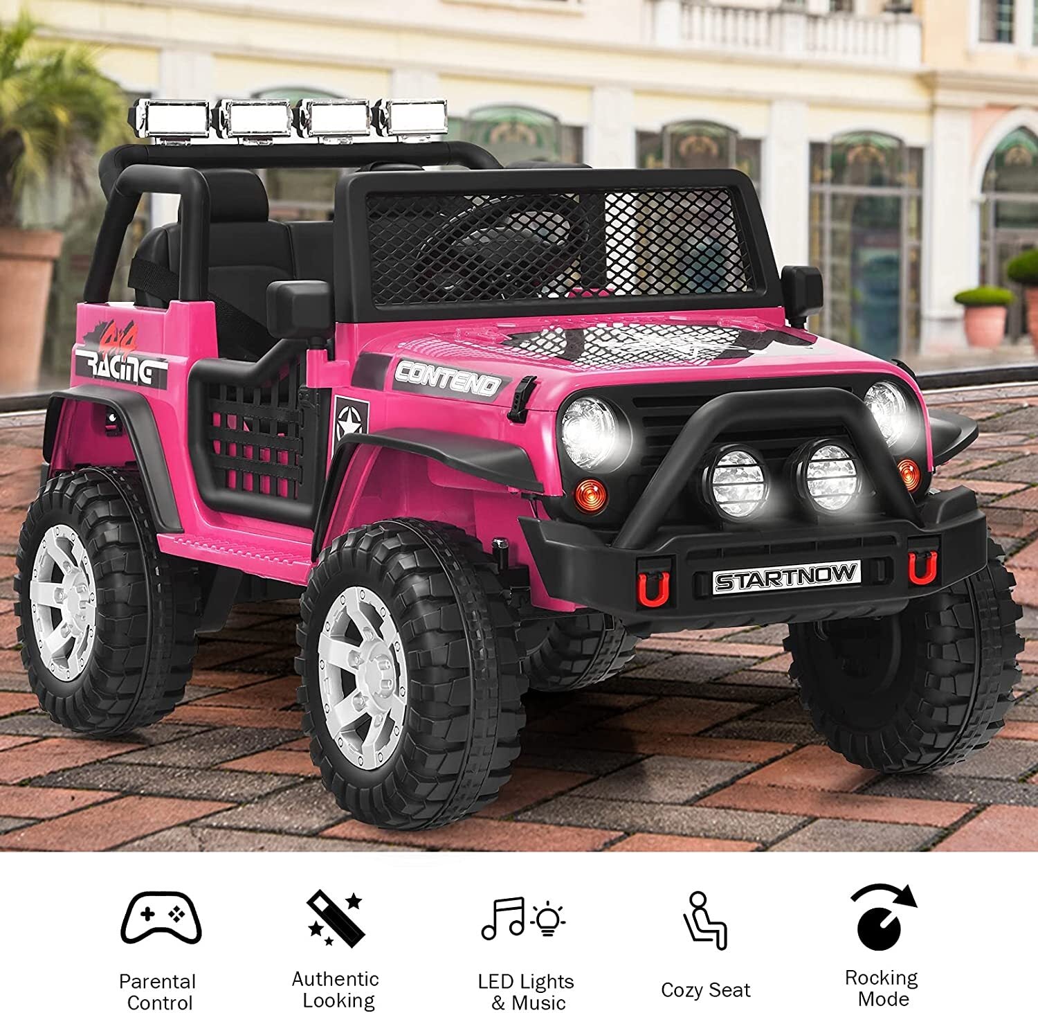 12V Electric 2-Seater Ride-On Jeep Truck with Remote Control for Kids Trend Times 3