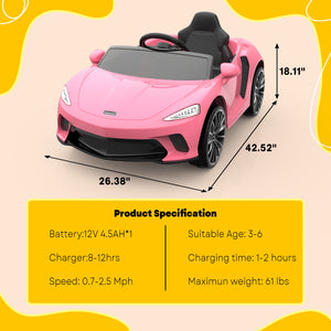 12V Battery-Powered Kids Ride-On Sports Car with Parent Remote Control Trend Times 3