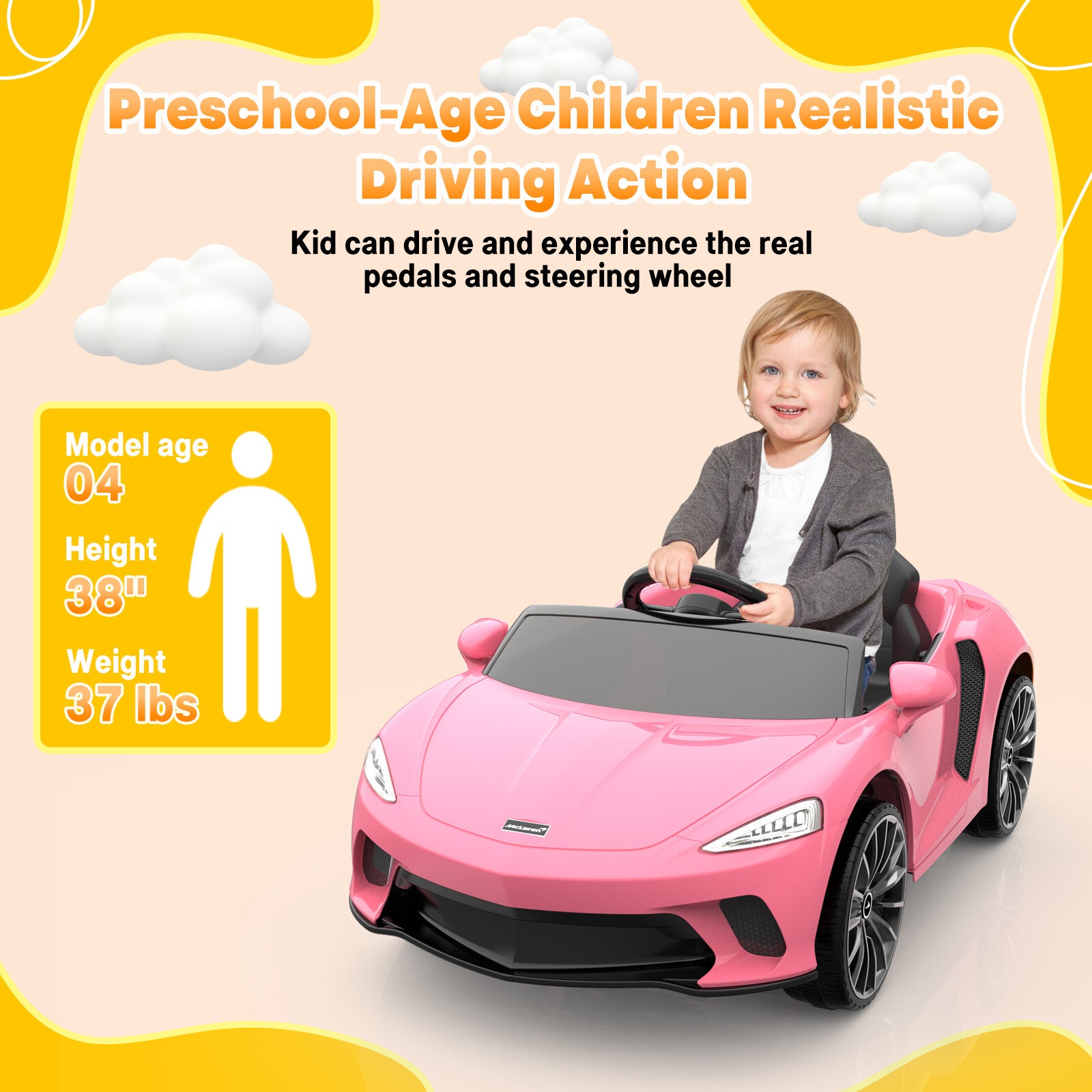 12V Battery-Powered Kids Ride-On Sports Car with Parent Remote Control Trend Times 6