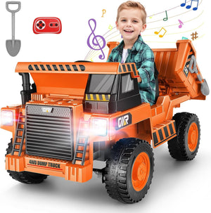 12V Ride-On Electric Dump Truck for Kids with Remote Control and Music Trend Times Variant 0