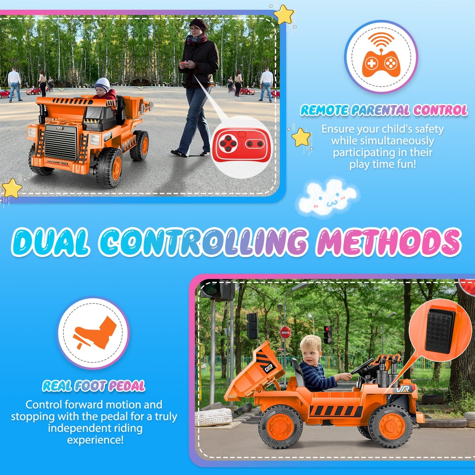 12V Electric Ride-On Dump Truck for Kids with Remote Control and Functional Dump Bed Trend Times 24