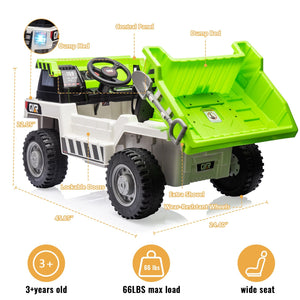 12V Electric Ride-On Dump Truck with Functional Dump Bed for Kids Trend Times 10