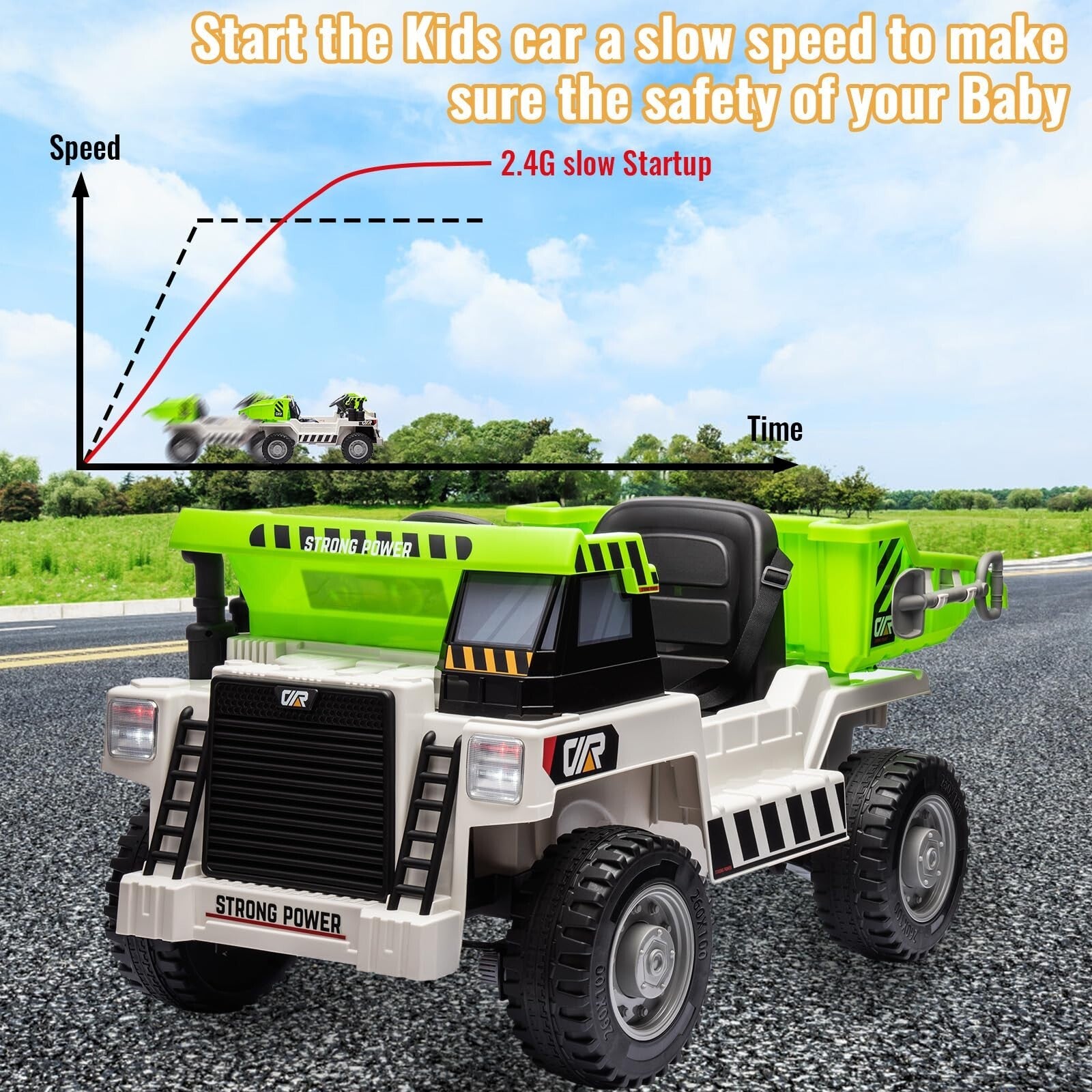 12V Electric Ride-On Dump Truck with Functional Dump Bed for Kids Trend Times 12
