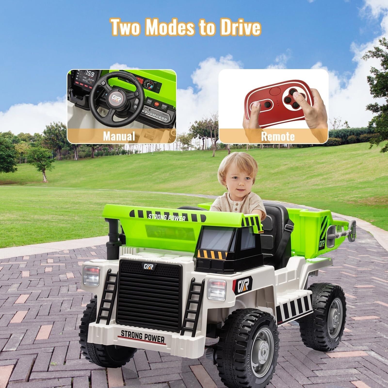 12V Electric Ride-On Dump Truck with Functional Dump Bed for Kids Trend Times 13